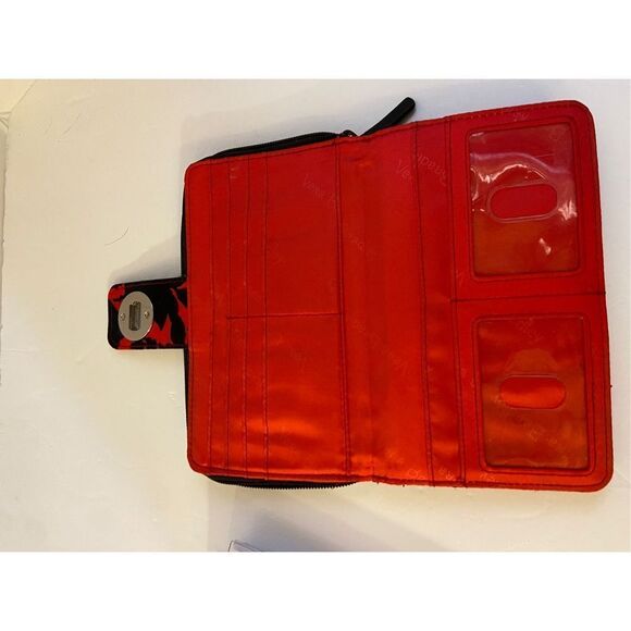 Vera Bradley turn key wallet black red zipper 7.5x5" - Picture 4 of 5